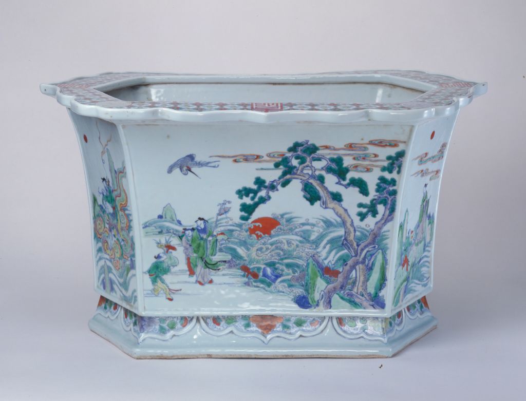 图片[1]-Colorful landscape figure diamond flower pot-China Archive